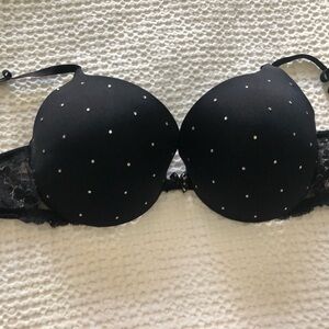 Black Victoria Secrets bra with rhinestones